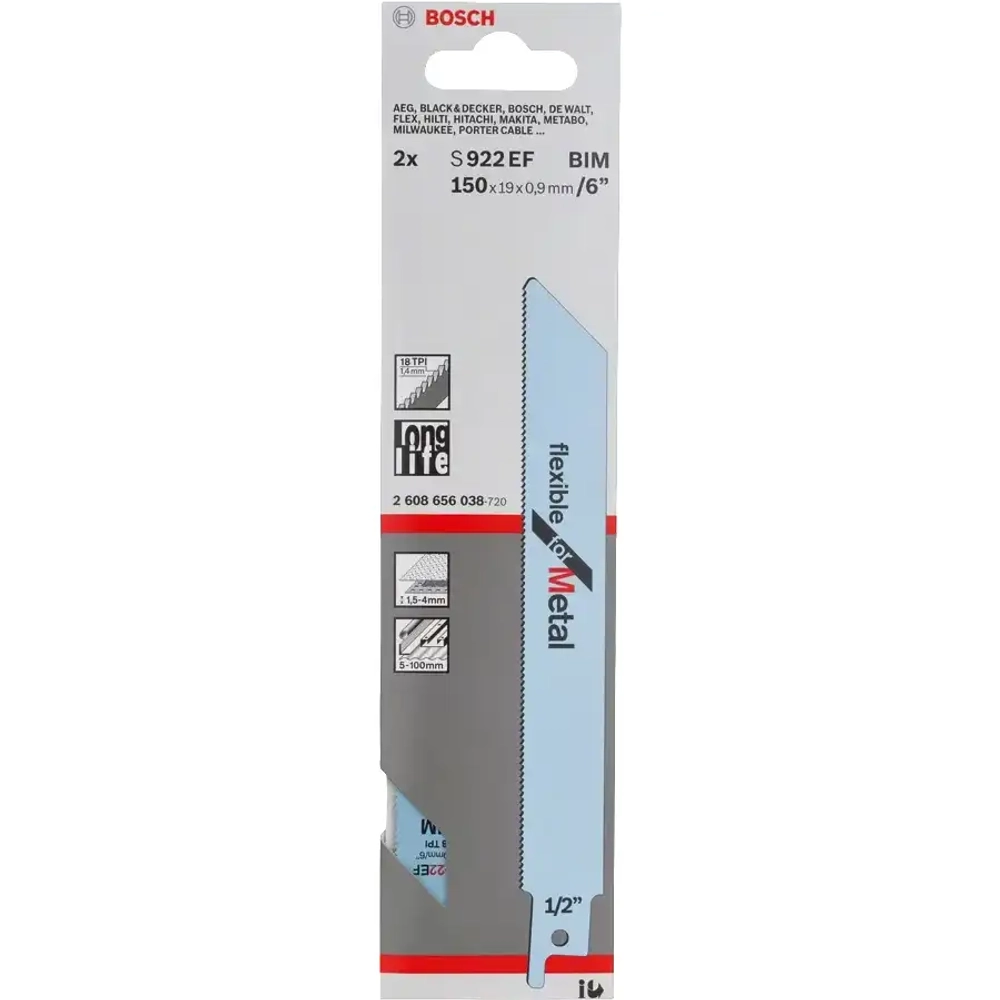 Сабельные полотна S 922 EF BOSCH 2608656038