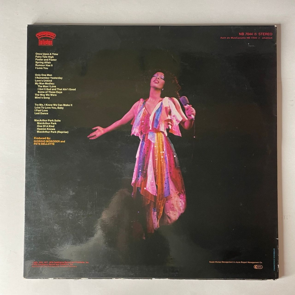 Винтажная виниловая пластинка LP Donna Summer Live And More (Германия 1978)