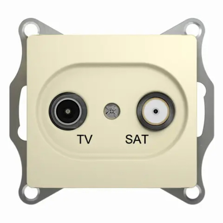 GLOSSA TV-SAT РОЗЕТКА проходная 4дБ, механизм, БЕЖЕВЫЙ