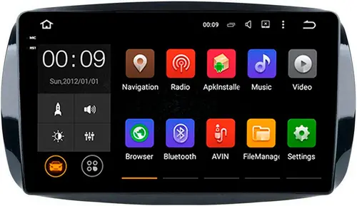 Магнитола для Smart ForTwo/ForFour 2014-2022 - AIROC 2K RX-2509 Android 13, Быстрая, QLed+2K, CarPlay, SIM-слот