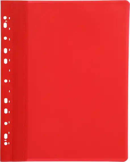 Папка-скоросшиватель Бюрократ -PS10RED A4 10 вкладышей боков.перф. пластик красный 0.12/0.16