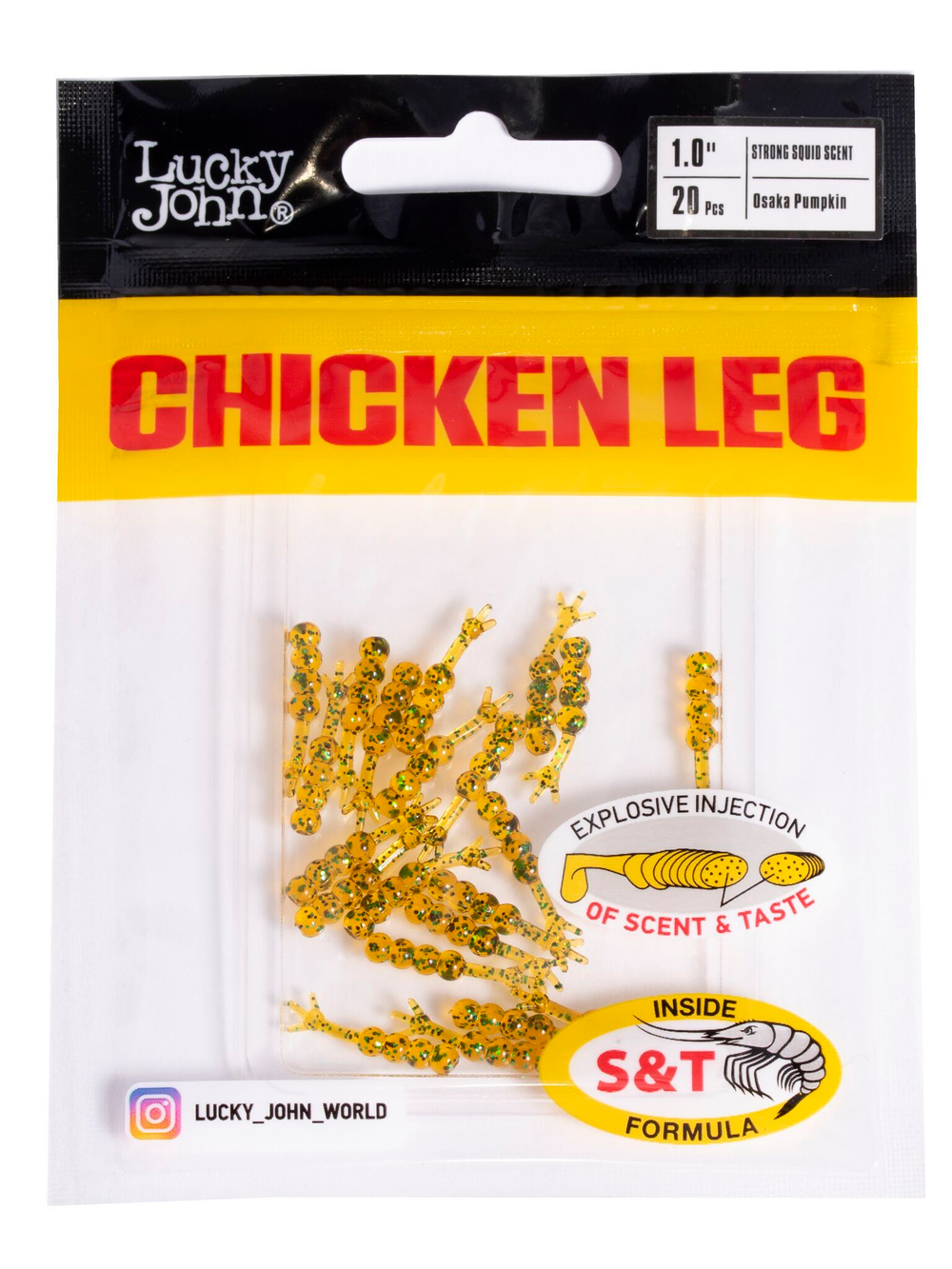 Слаги съедобные Lucky John Chicken Leg 1" (2.54 см), цвет PA19, 20 шт