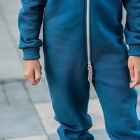 Комбинезон с клапаном и капюшоном "Джинс" подростковый утепленный