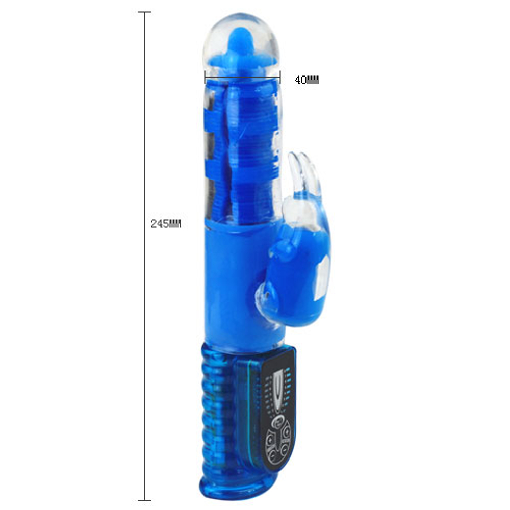 Синий хай-тек вибромассажёр Love Stroker Blue - 24,5 см. (Цвет: синий)