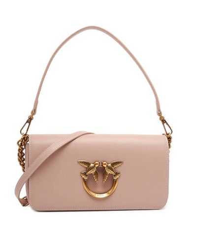 кожаная сумка через плечо love click baguette mini Pinko - пудро-розовый(100068 A0F1)