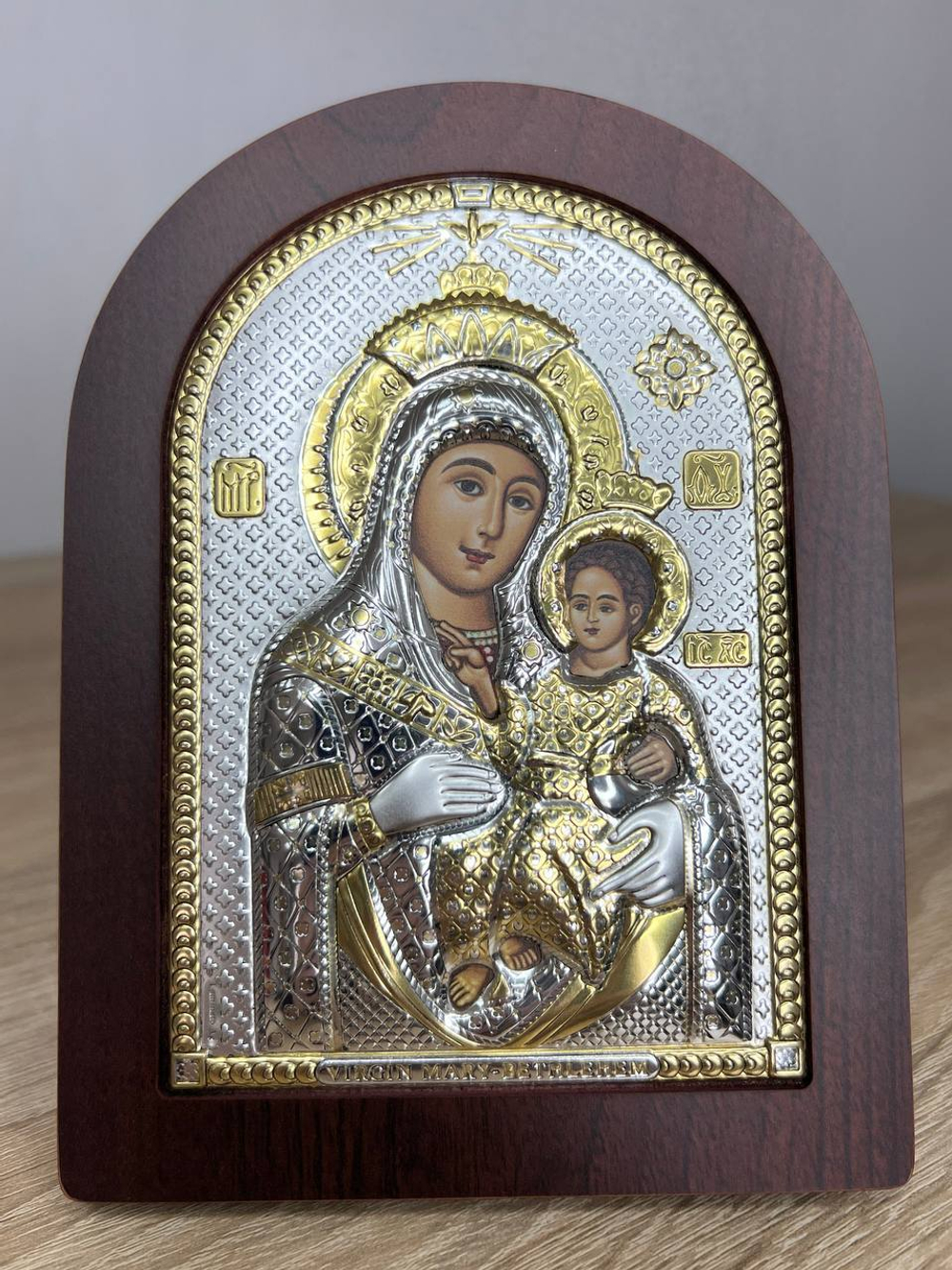 Вифлеемская БМ, икона арочная, красное дерево 120х160