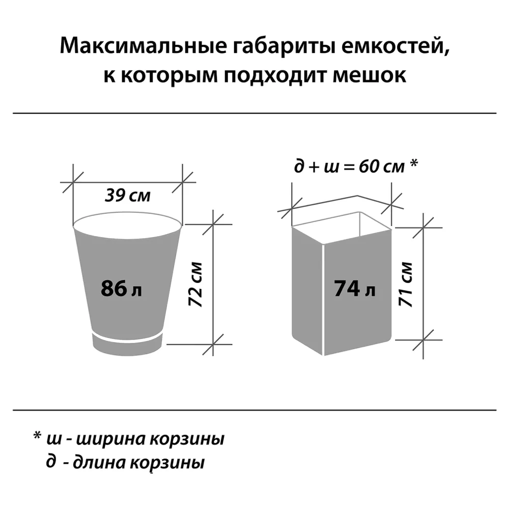 Мешки для мусора 120 л черные в рулоне 50 шт.,пвд 25 мкм, 62х102 см, ЛЮБАША, 605335