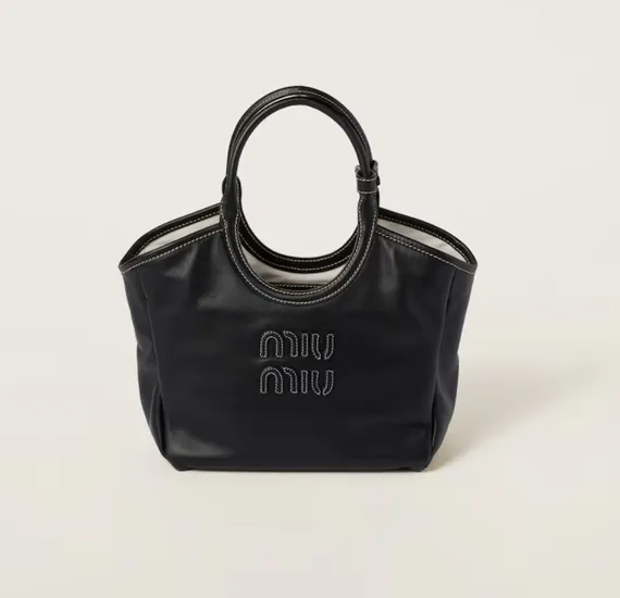 Кожаная сумка Miu Miu Ivy, черный
