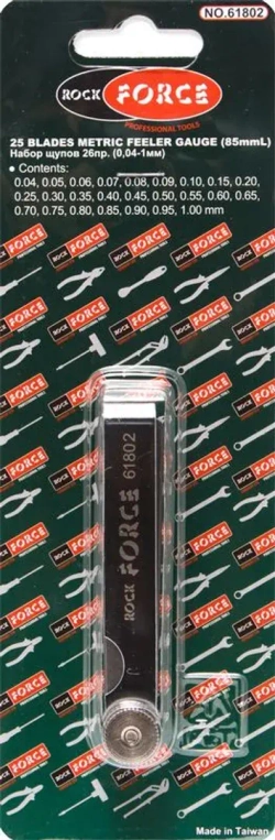 Набор щупов 26пр.(0,038-0,635мм),в блистере RockForce##Rock FORCE RF-61802