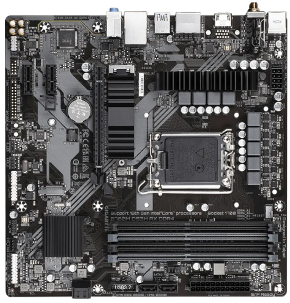 Материнская плата mATX GIGABYTE B760M DS3H AX DDR4