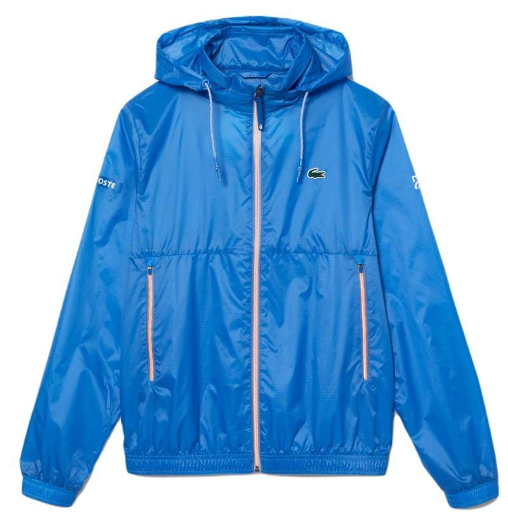 Мужская теннисная куртка Lacoste Tennis x Novak Djokovic Zip Jacket - небесный