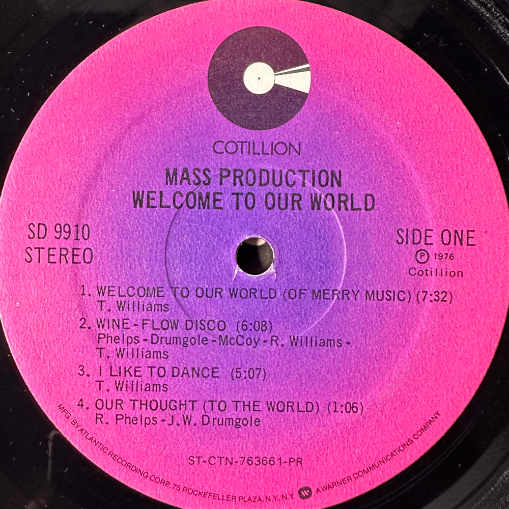 Mass Production ‎– Welcome To Our World (США 1976г.)