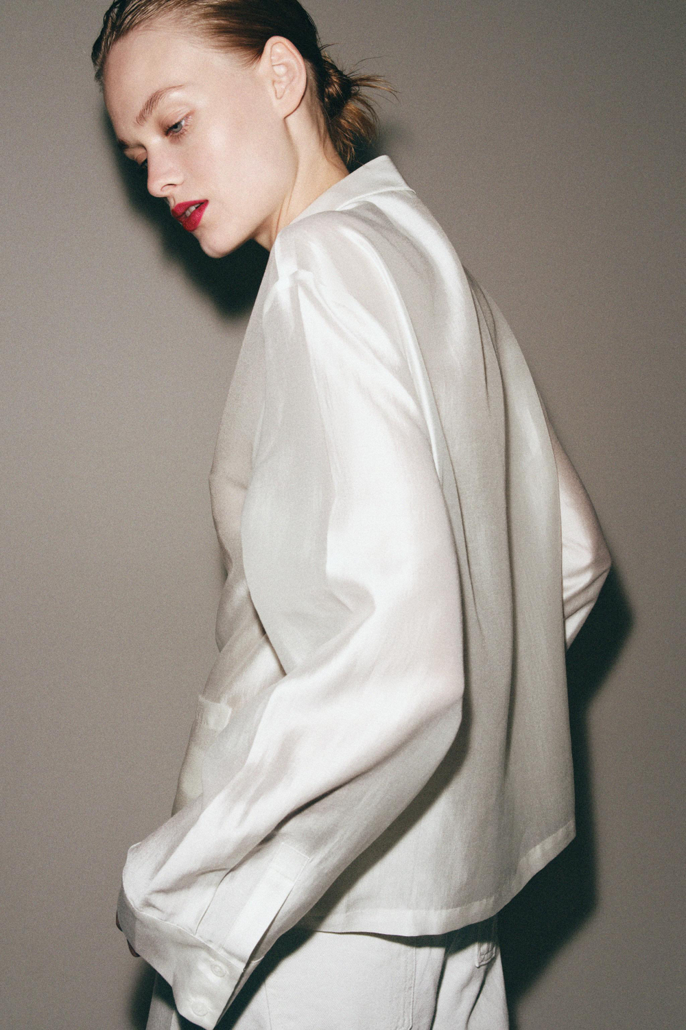 ZW COLLECTION SATIN SHIRT WITH FROG FASTENING — ZARA