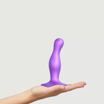 Фиолетовая насадка Strap-On-Me Dildo Plug Curvy size S (Цвет: фиолетовый)