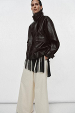 Оверсайз куртка из искусственной кожи ZW COLLECTION - ZARA