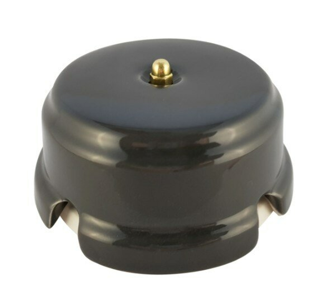 Коробка распределительная ретро фарфоровая серая Leanza Grigio КРСЗ / Ø 90 мм