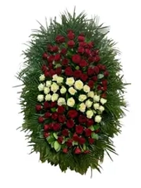 Траурный венок из живых цветов №34