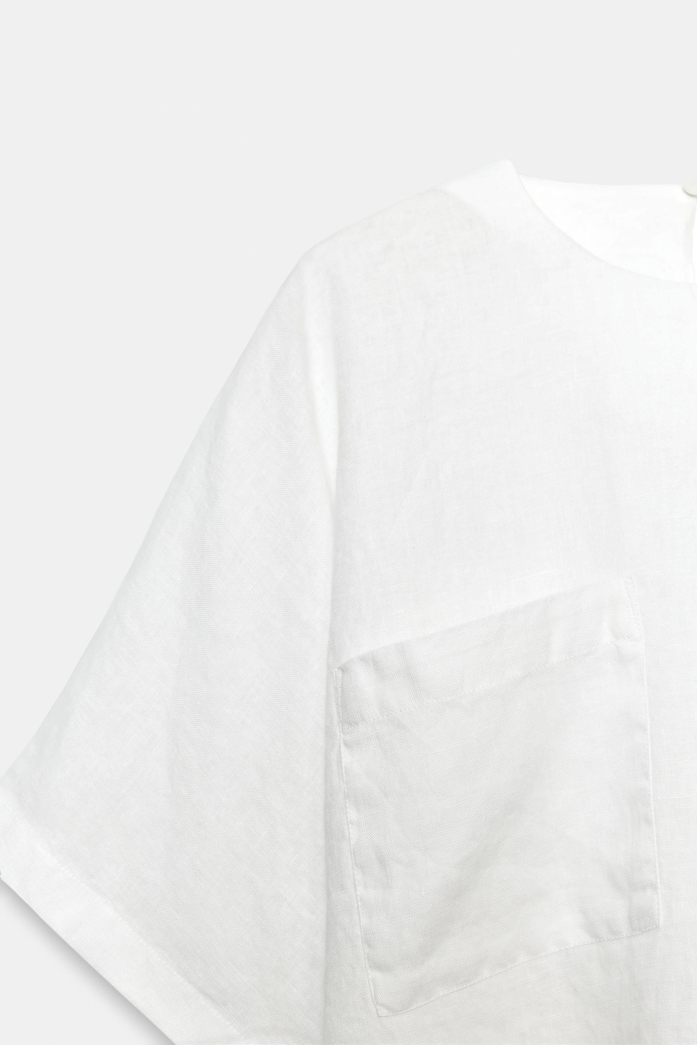 ZARA ЛЬНЯНОЙ ТОП НА ШНУРКАХ — ZW COLLECTION, БЕЛЫЙ