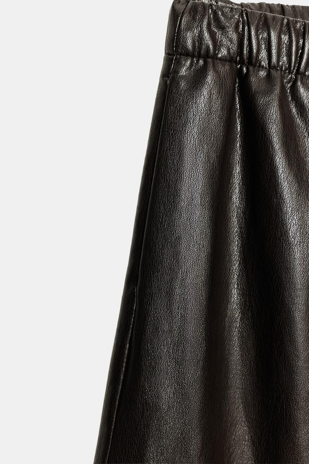 ZARA КОЖАНЫЕ БРЮКИ BALLOON, КОРИЧНЕВЫЙ