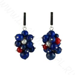 Серьги из лазурита, коралла, жемчуга