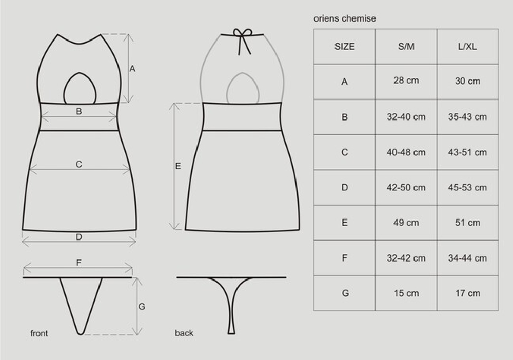 Чёрное мини-платье с вырезом на груди Oriens Chemise LXL (46-48) (Цвет: черный)
