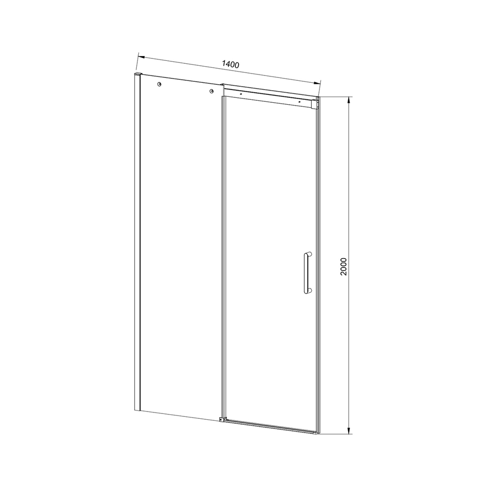 Душевая дверь Dice VDS-4D140CL, 1400, хром, стекло прозрачное