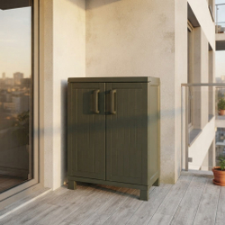 Уличная пластиковая тумба Toomax Wood Cabinet olive