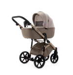 Детская универсальная коляска Adamex NOLA Natura CAPPUCCINO-4 (2в1) - Т.Бежевая ткань, Т. бежевая экокожи