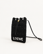 LOEWE Raffia Phone Pouch, чёрный цвет