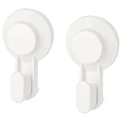 Крючки для ванной на присоске, 2 шт, белый, для полотенец IKEA TISKEN