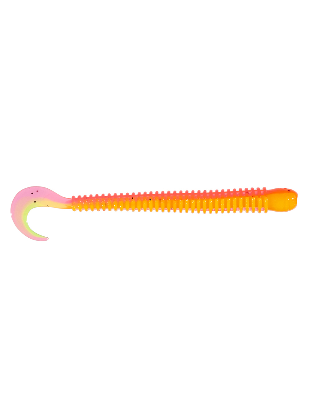 Приманка ZUB-WORM-ZANDER 135мм(5,3")-5шт, (цвет 023) розовый верх - желтый низ