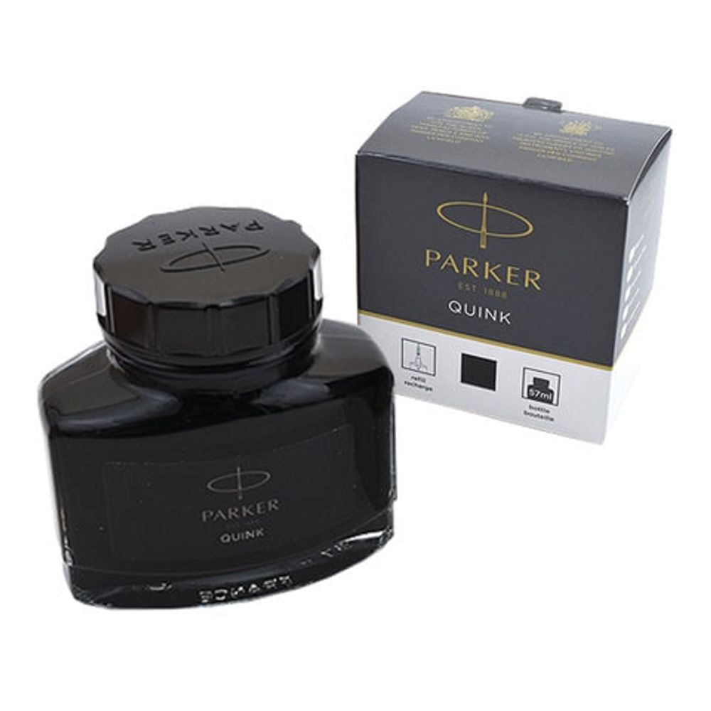 Чернила Parker "Bottle Quink 1950375", для перьевой ручки, черные, объём 57м