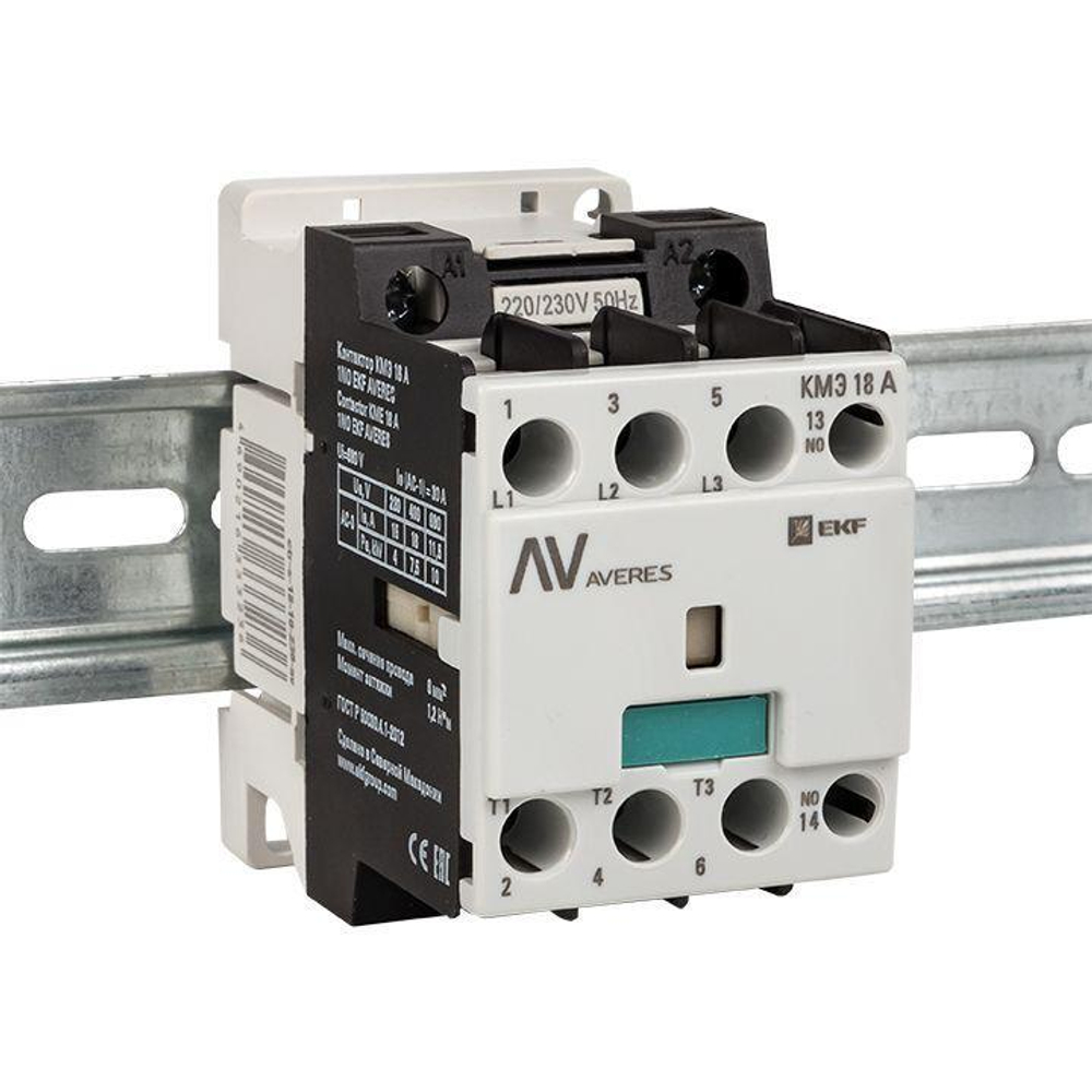 Контактор КМЭ 18А кат. 230В AC 1НО AVERES EKF ctr-s-18-10-230-av