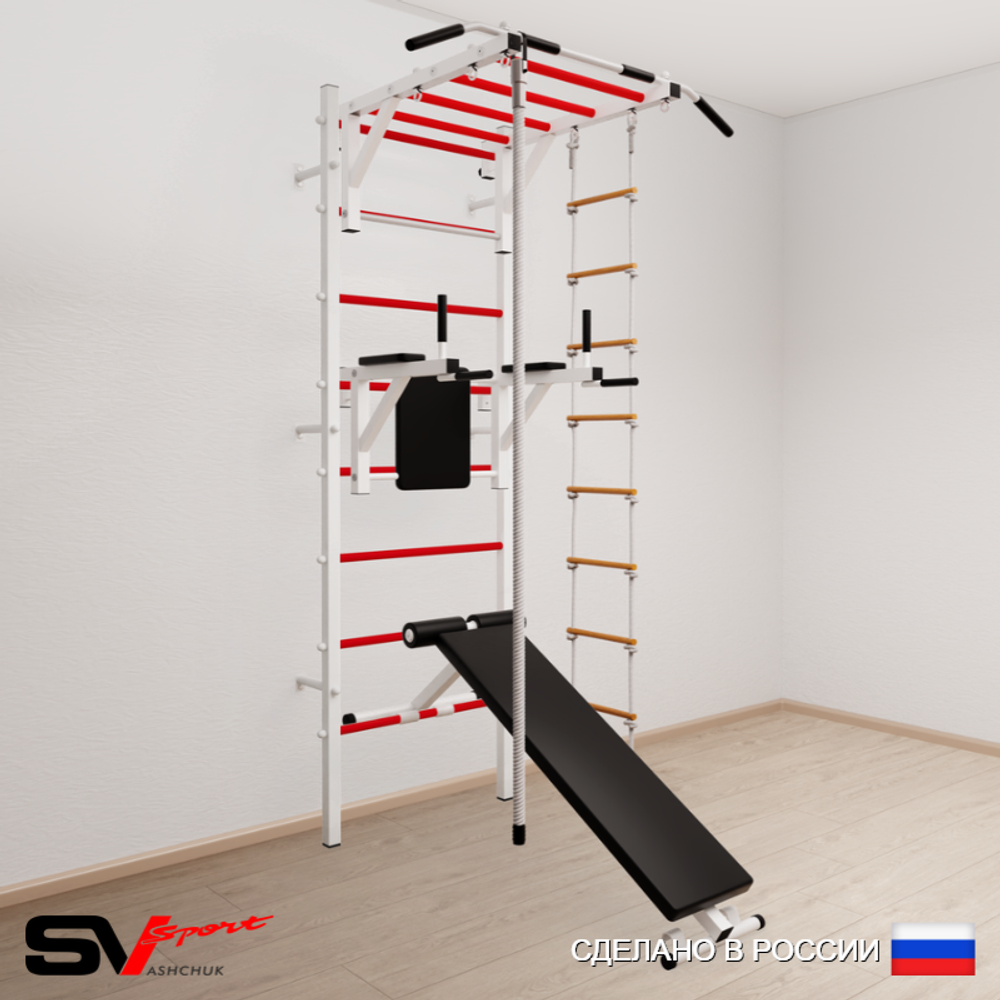 Шведская стенка Sv Sport 555 (Турник рукоход/Брусья/Скамья/Канат/Лестница)