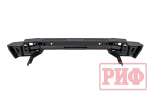 Бампер силовой задний Toyota Land Cruiser 200 2007-2012 с квадратом под фаркоп и фонарями, стандарт РИФ