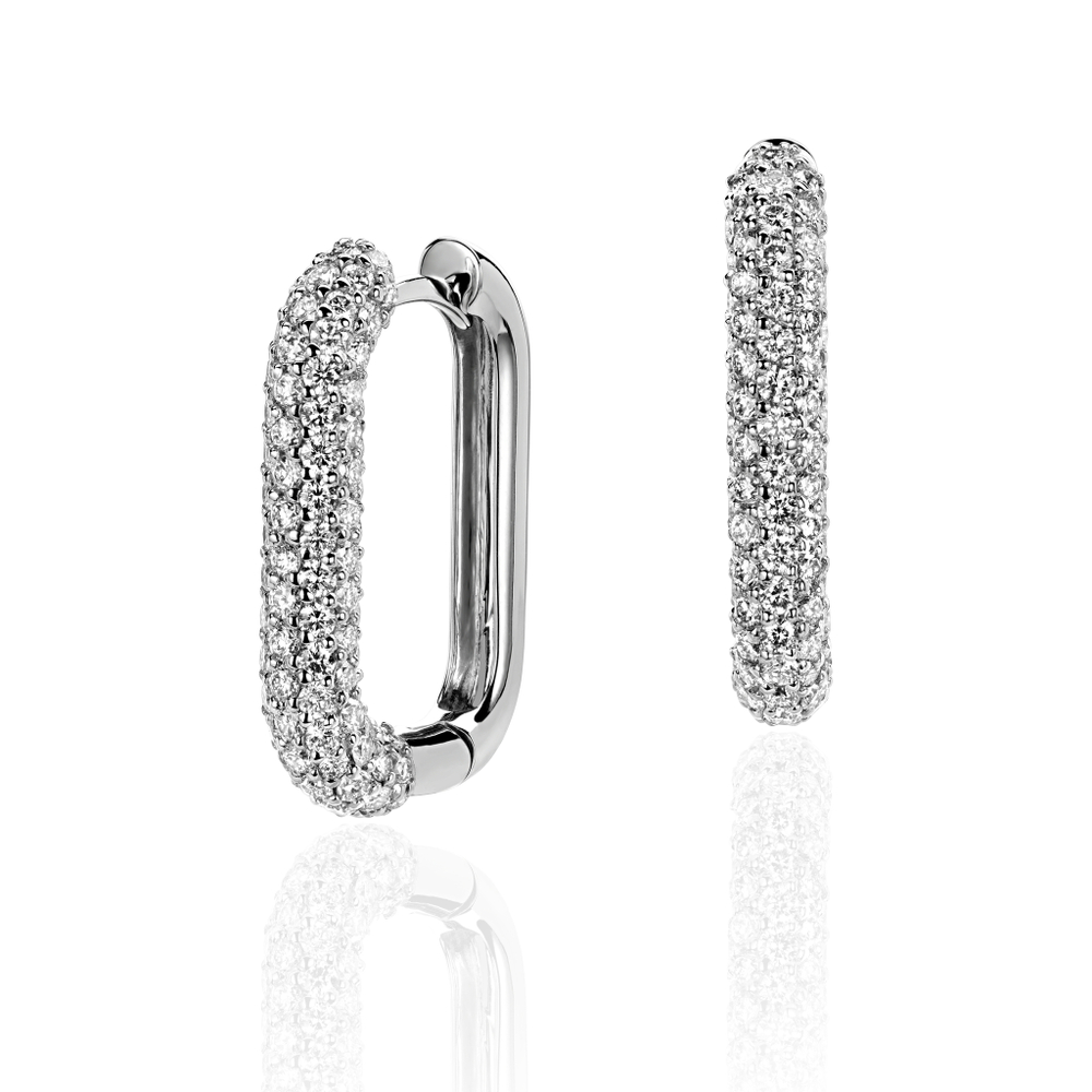 Серьги с бриллиантом  из белого золота JA-S-С6213627