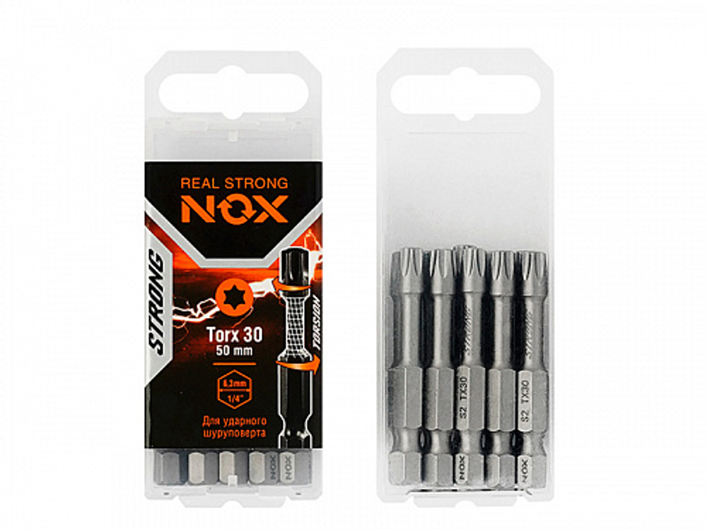 Бита 30-50 мм E6.3 Torx "NOX STRONG" torsion бокс (10 шт) Nox