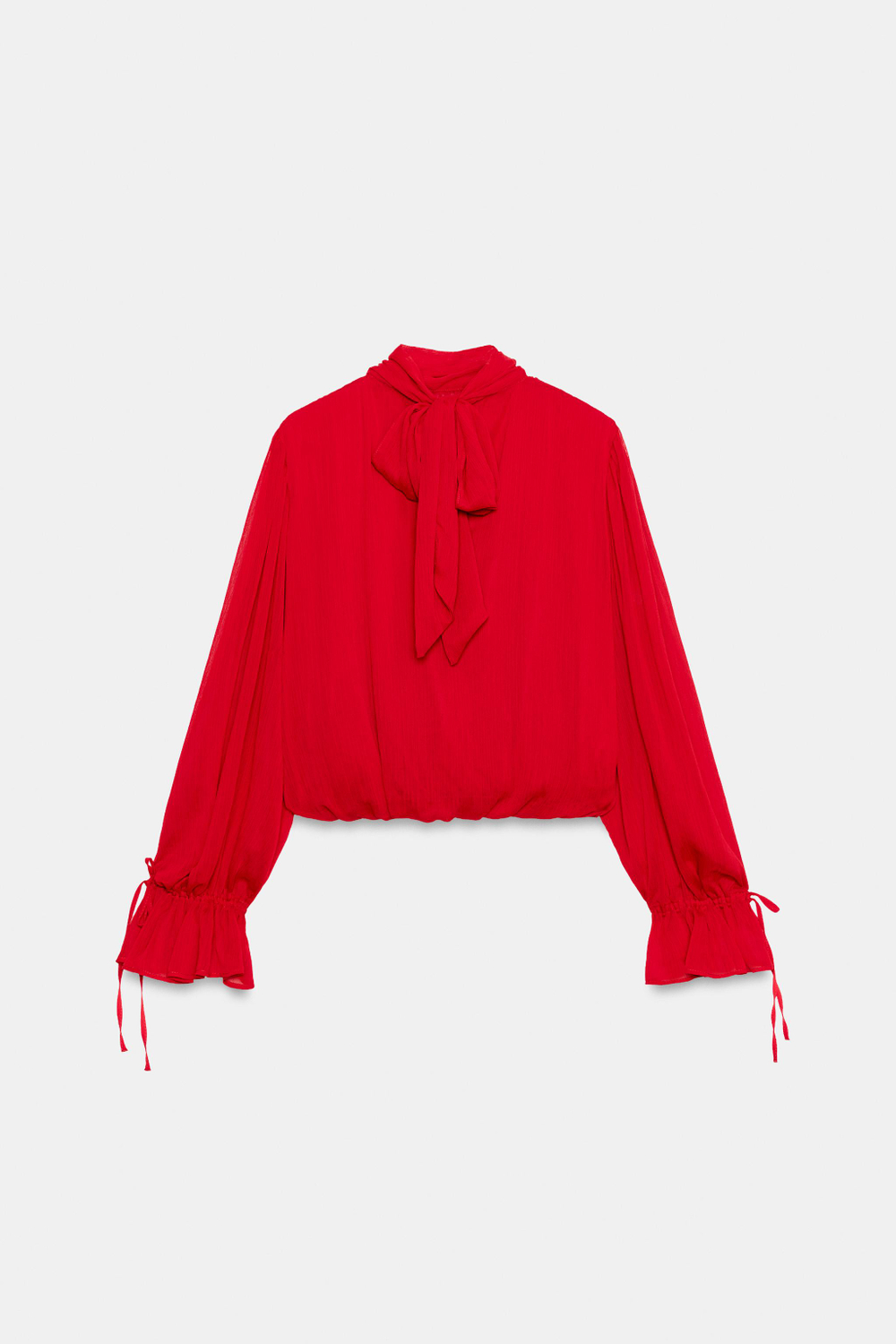 ТОП СО СБОРКАМИ И БАНТОМ НА СПИНЕ — ZARA