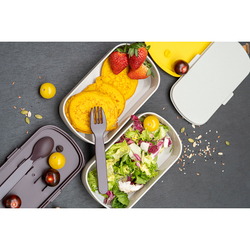 Ланч-бокс с приборами 1л Smart Solutions Food Time серый