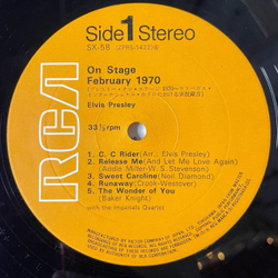 Винтажная виниловая пластинка LP Elvis Presley On Stage February 1970 (Japan 1970) (Obi)