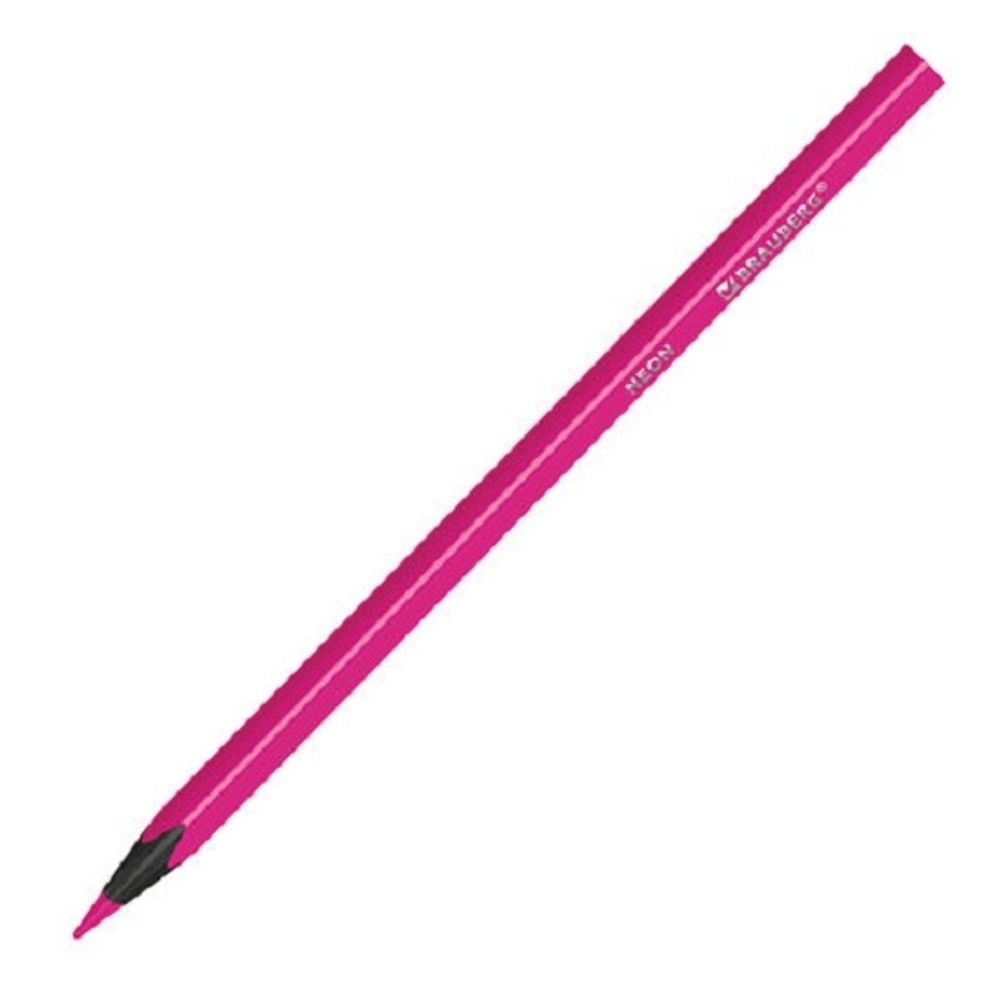 Карандаши цветные трехгранные 12цв. Brauberg Neon, черное дерево
