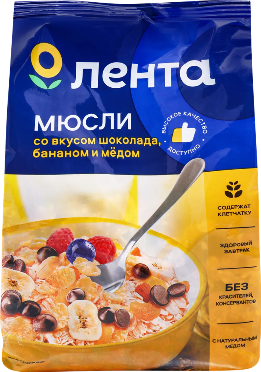 Мюсли со вкусом шоколада, банана и меда 400 гр