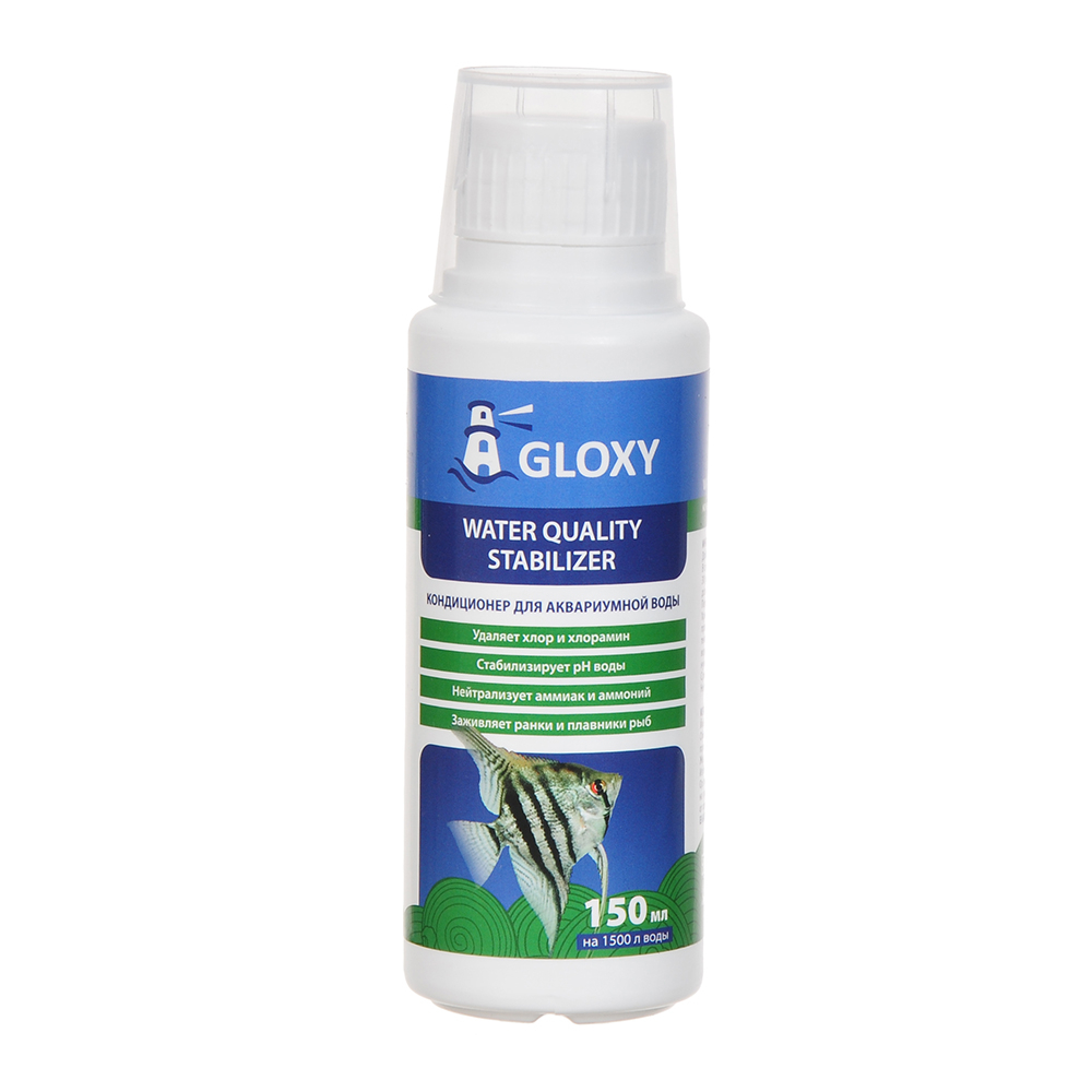 GLOXY Water Quality Stabilizer Кондиционер для подготовки воды, 150 мл на 1500 л