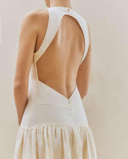 ZARA HOME ДЛИННОЕ ПЛЯЖНОЕ ПЛАТЬЕ, ЭКРЮ