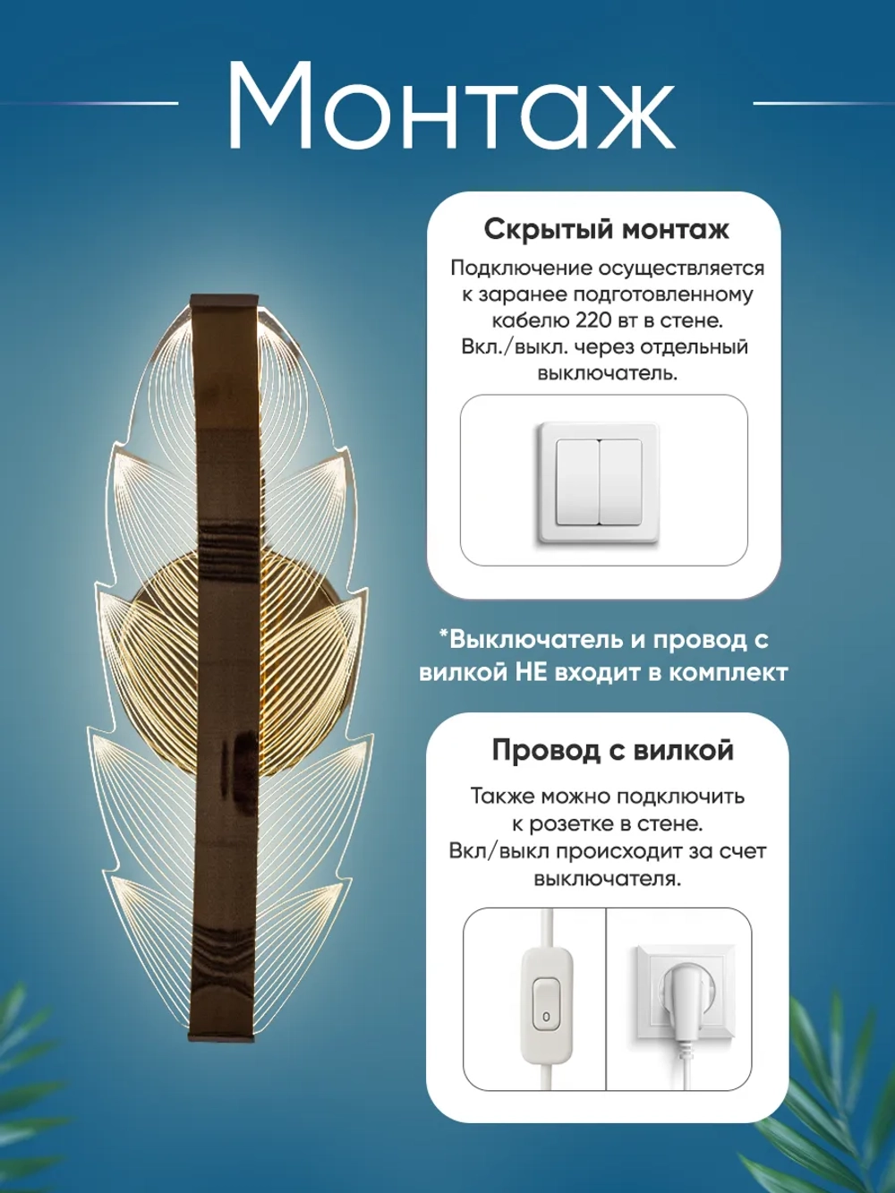 Светильник настенный лофт бра светодиодный