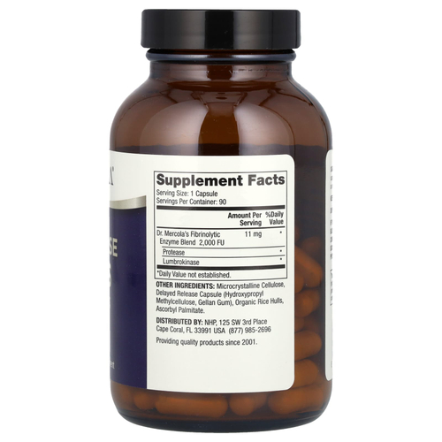 Dr. Mercola, Ферменты люмброкиназы, 90 капсул