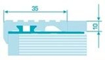 Угол порог алюминиевый с резиновой вставкой 35/10/2500 мм