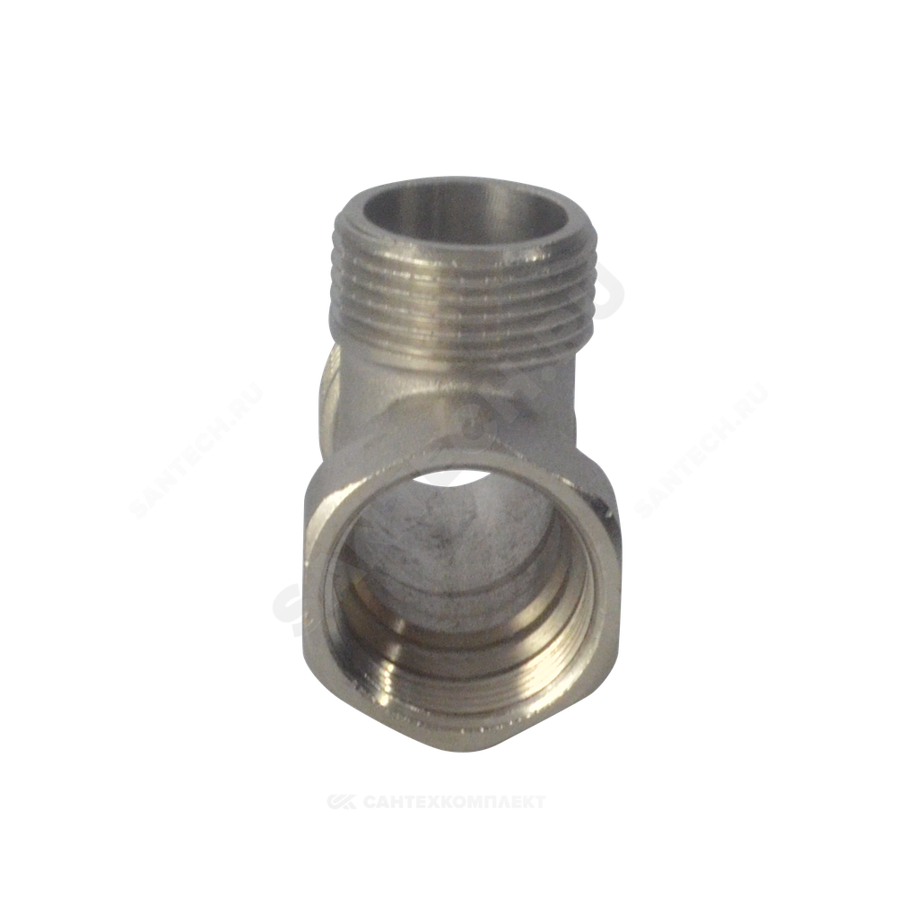 Тройник латунь никель Ду 15 (1/2") НР/НР/ВР SantechSystems