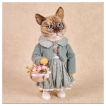 Валяная игрушка «Кошка Стефания»
