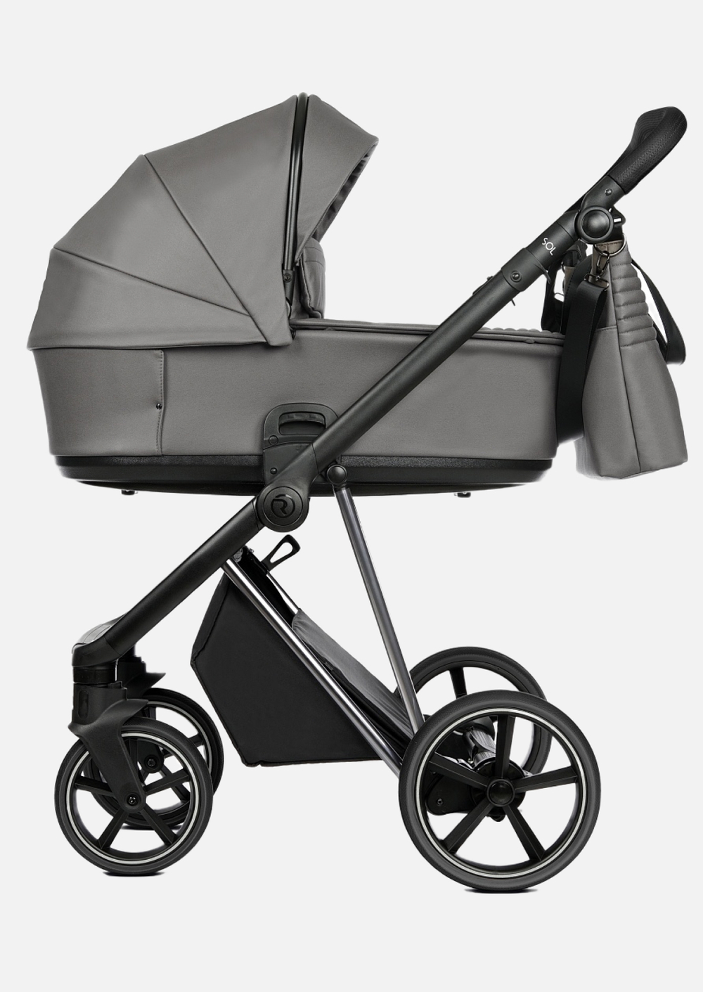Roan Коляска 2 в 1 Sol Leather Glacier Gray